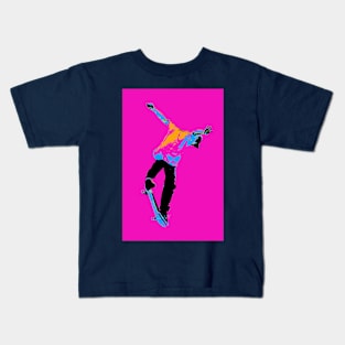 Flipping the Deck - Skateboarder Kids T-Shirt